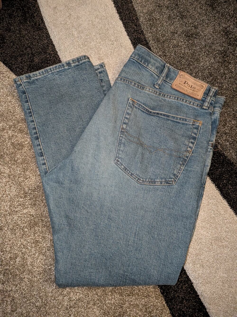 Polo Ralph Lauren Jeans Mens 38x32 Straight Leg Medium Wash Blue Denim 5 Pocket
